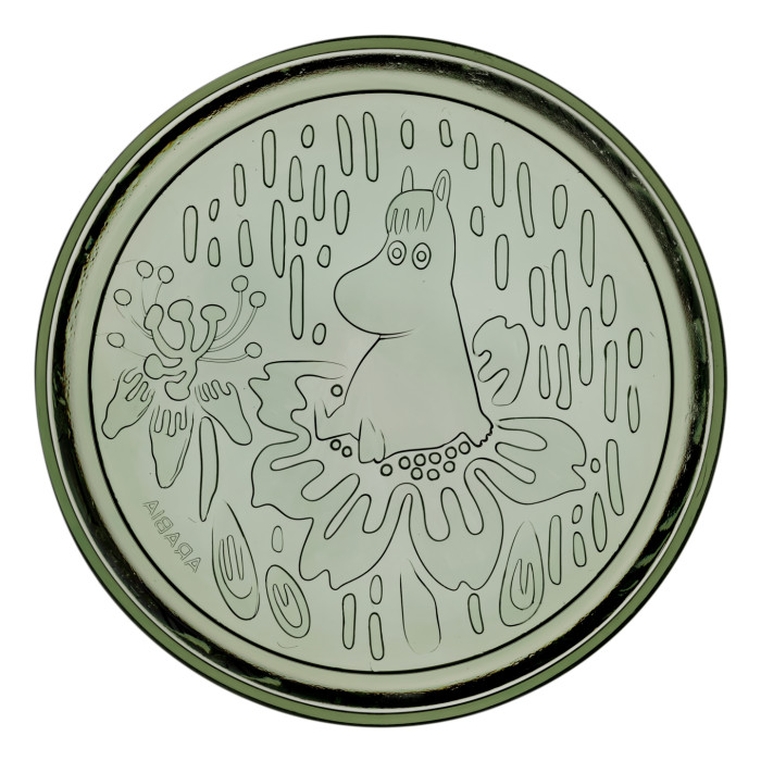Тарелка стеклянная Moomin Мистический лес pine green 15 см