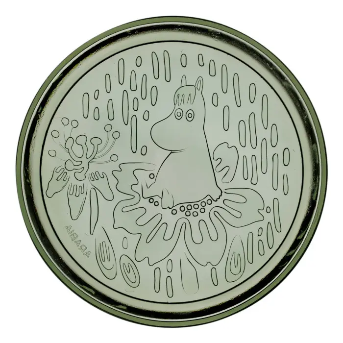Тарелка стеклянная Moomin Мистический лес pine green 15 см