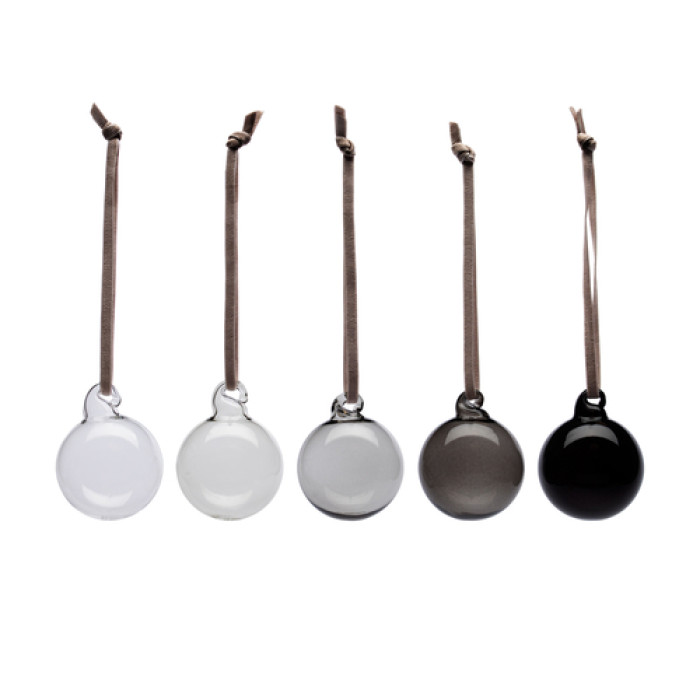 Iittala Набор стеклянных шаров Grey 4 см, 5 шт