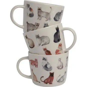 Набор кружек Dutch Floral Cats Color 320 мл, 3 шт