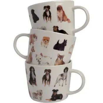 Набор кружек Dutch Floral Dogs Color 320 мл, 3 шт