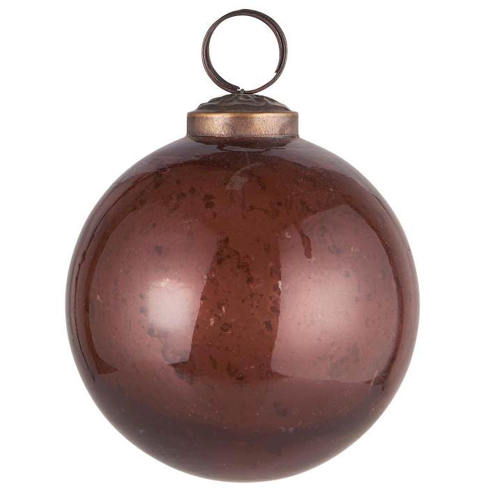 Новогодний шар Christmas pebbled glass coral almond