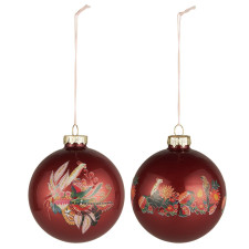 Новогодний шар Christmas parrot motifs and glitter в асс.
