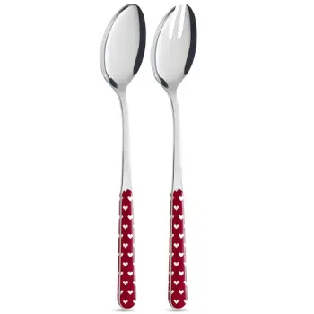 Набор приборов для салата Cuoricini Heart Red 2 шт