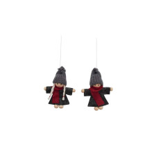 Подвесное украшение Girl and Boy grey 8 см в ассортименте