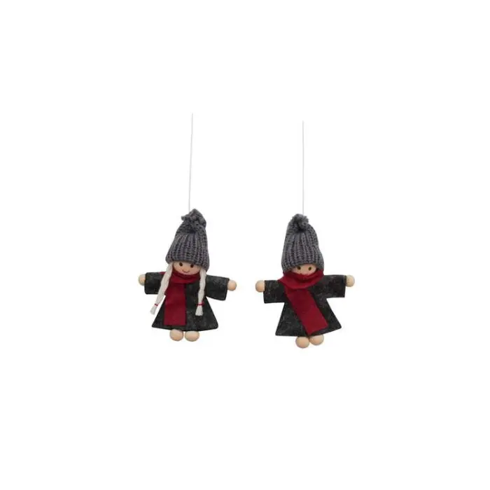 Подвесное украшение Girl and Boy grey 8 см в ассортименте