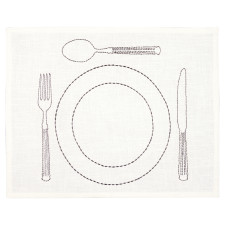 Салфетка сервировочная Dining white w emb 35х45 см