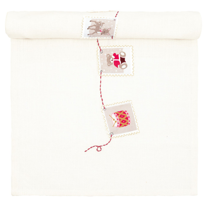 Столовая дорожка Xmas letter white w emb 45х140 см