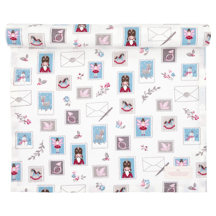 Столовая дорожка Xmas letter white 45х140 см