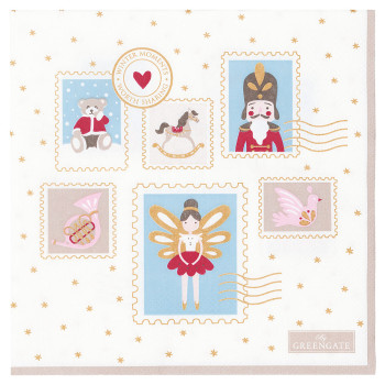 Салфетки бумажные Xmas letter white 33x33 см, 20 шт