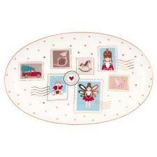 Блюдо сервировочное Xmas letter white small