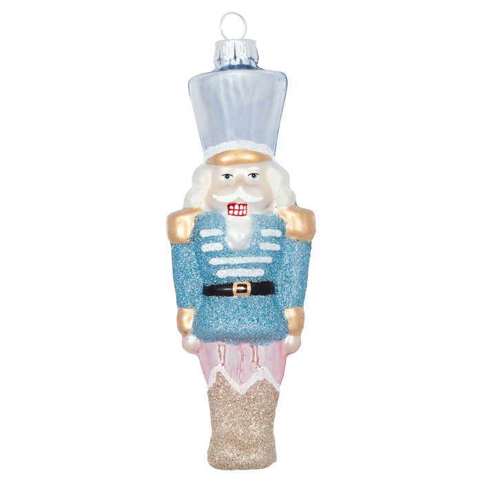 Елочная игрушка Nutcracker pale blue glitter large