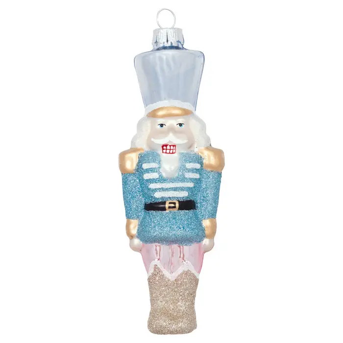 Елочная игрушка Nutcracker pale blue glitter large