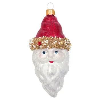 Елочная игрушка Santa red hat medium