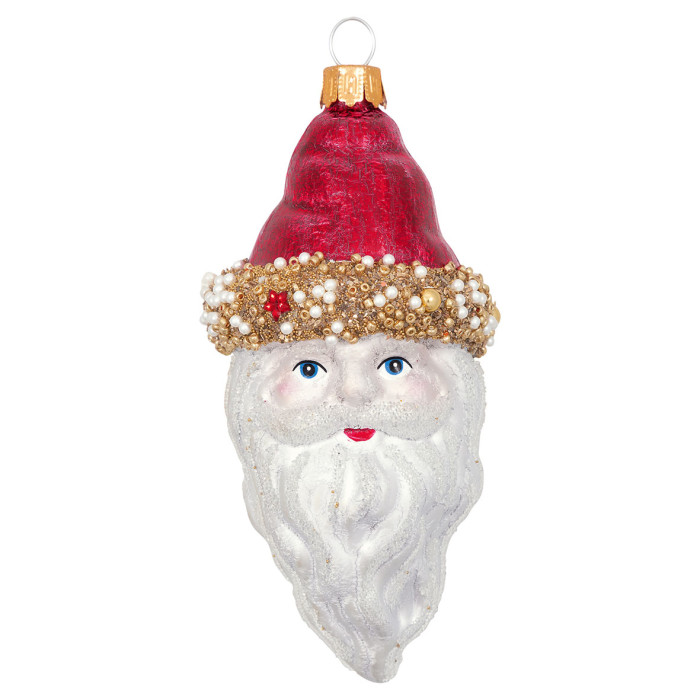 Елочная игрушка Santa red hat medium
