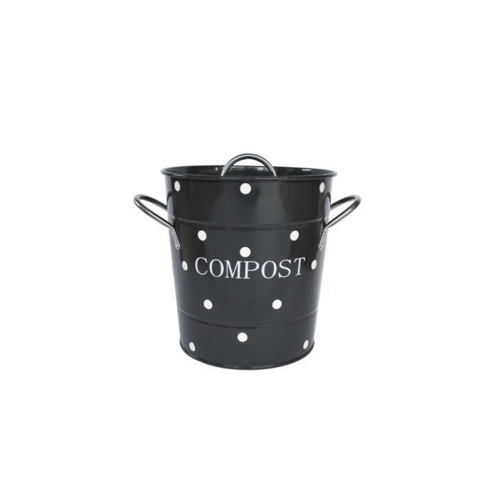 Контейнер для компоста Black with black dots 21x19 см