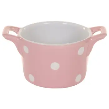 Горшочек с ручками Pink with dots 8,5 см