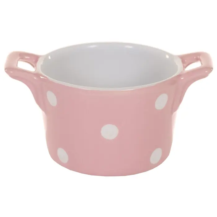 Горшочек с ручками Pink with dots 8,5 см