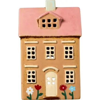 Подсвечник House tealight Nyhavn flowers and light pink roof