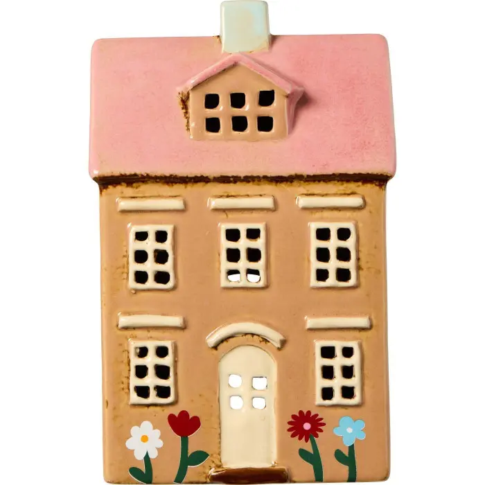 Подсвечник House tealight Nyhavn flowers and light pink roof