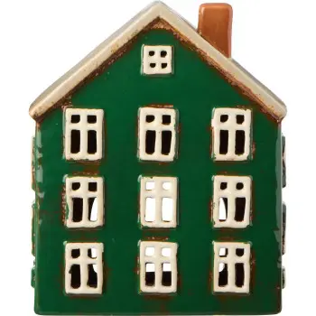 Подсвечник House tealight Nyhavn green yellow door on side