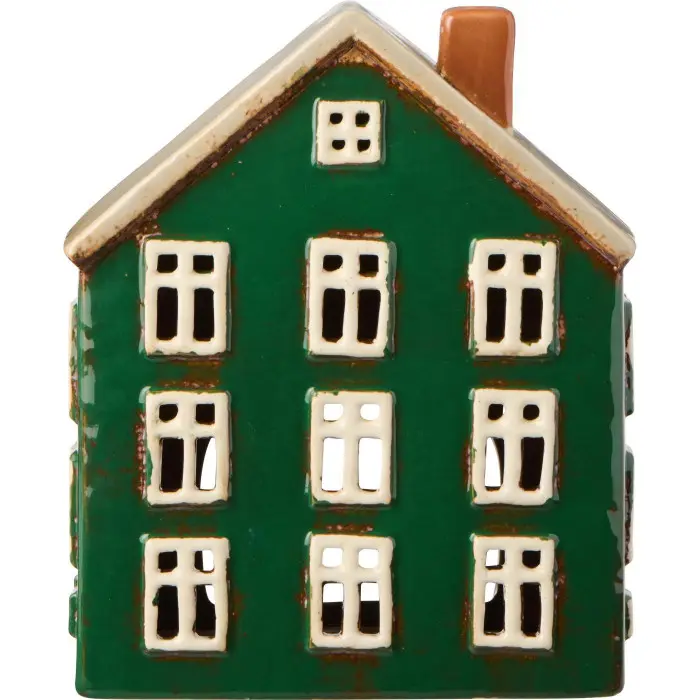 Подсвечник House tealight Nyhavn green yellow door on side