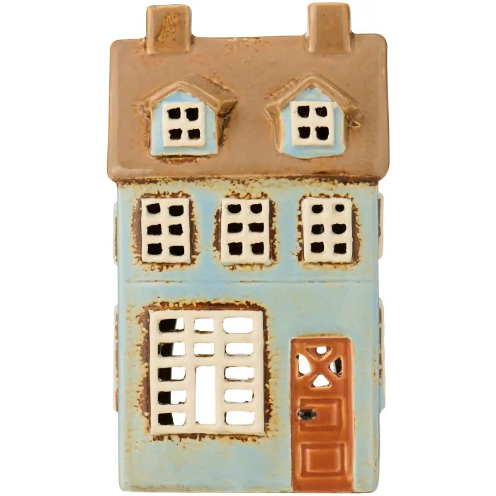 Подсвечник House tealight Nyhavn 2 dormer windows light blue facade